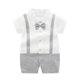 thumbnail image 1 of Odeerbi Niños Caballero Romper Con Corbata de Manga Corta Cuello Algodón Vestido Formal, 1 of 3