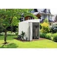thumbnail image 5 of YODOLLA 4.2' x 7' Outdoor Metal Storage Side Shed with Lockable Door Metal Attached Lean-To Shed for Backyard in White, 5 of 9