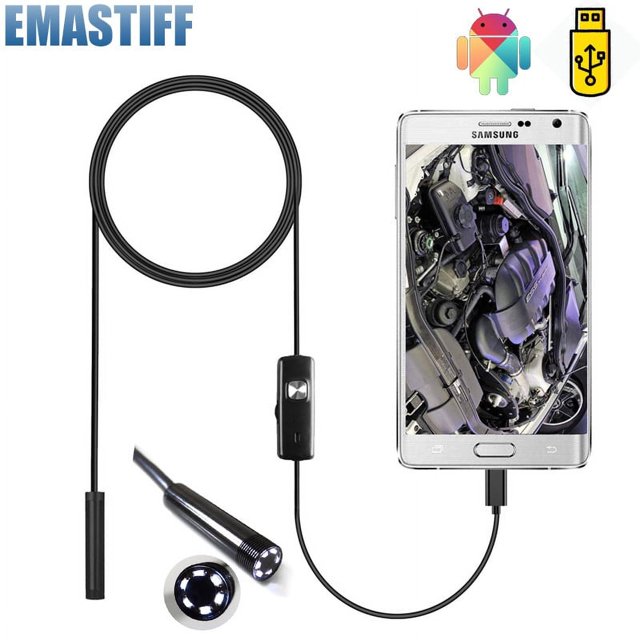 Boroscopio para teléfono Android 3 en 1 TYPE-C USB Boroscopio impermeable para teléfono 7MM 1m Longitud de trabajo