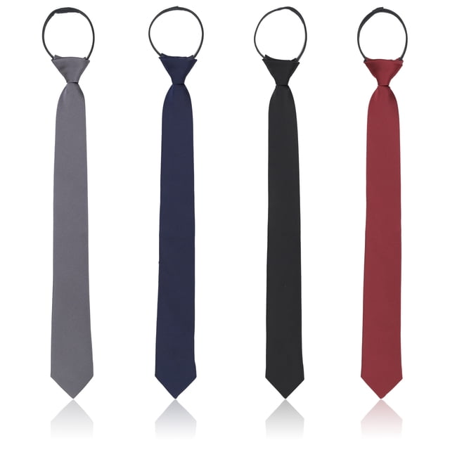 Unatoiry Cravates 4x à Grand Application Cadeaux avec Cravates en Polyester Uniques Faciles à Porter avec Fermeture Éclair Cravate à Glissière Ajustable 1 Ensemble