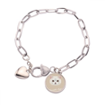 thumbnail image 1 of White domestic cat animal Pulsera de cadena de corazón joyería encanto moda, 1 of 3