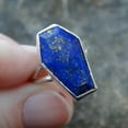 thumbnail image 6 of Lapis Lazuli Blue Gemstone Womens Ring, Natural 925 Sterling Silver Coffin Ring, Beautiful Ethnic Ring, Engagement Ring For Her, Anniversary Ring For Wife Ring (lapis-lazuli), 6 of 9