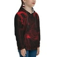 thumbnail image 3 of Goofa Red Gothic Skeleton Throne Pattern Hooded Sweatshirt for Youth Trendy youth sweatshirt Casual Hoodie for Boys and Girls-Medium, 3 of 6