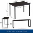 thumbnail image 3 of Homury Table à Manger Moderne Studio Soho avec Deux Bancs Ensemble 3 Pcs Espresso, HDT111006WR, 3 of 7