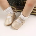 thumbnail image 2 of Infant Baby Girls Mary Jane Flats Non-Slip Rubber Sole Newborn Princess Dress Shoes Toddler First Walkers Sneaker Shoes, 2 of 7