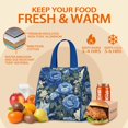 thumbnail image 5 of Pioneer Flower Floral Print Pattern Insulated Lunch Bag for Women & Adults,Large Portable Soft Cooler Lunch Bag,Thermal Food Storage Tote with Pearl Cotton,8.66L,8.75x5.75x9.5 Inch, 5 of 6