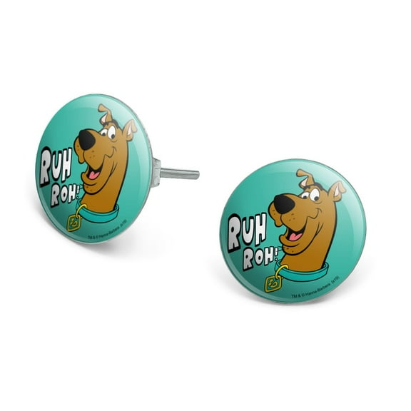 Scooby-Doo Ruh Roh Novelty Silver Plated Stud Earrings