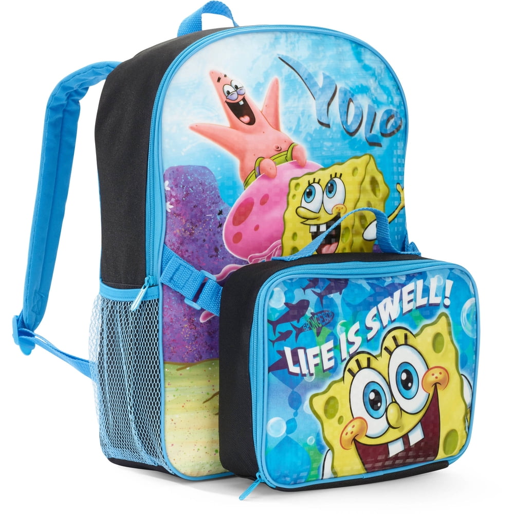 SpongeBob SquarePants Nickelodeon Spongebob Square Pants 16" Backpack and Lunch Bag Walmart