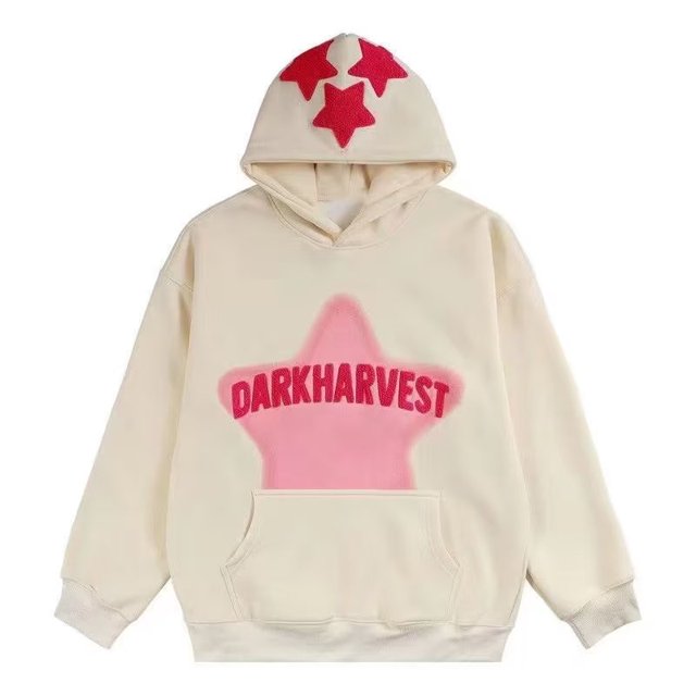 Sudadera con capucha estampada para mujer, con letras de colores en contraste, estilo europeo, estilo retro, punk, Harajuku, con bolsillo frontal