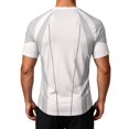 thumbnail image 4 of Men's Workout Shirts Quick Dry Seamless Short Sleeve Tshirts Breathable Compression Workout T-Shirt Geometric Print Athletic Tee For Gym Running Training, 4 of 6