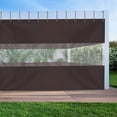 thumbnail image 6 of COVERS & ALL Outdoor Vinyl Curtain with Clear Tarp Panel 12 Oz - 100% Weather Resistant Outdoor See Through Curtain - with Rustproof Grommets - for Pergola, Porch, Gazebos (8'H x 10'W, Coffee), 6 of 6