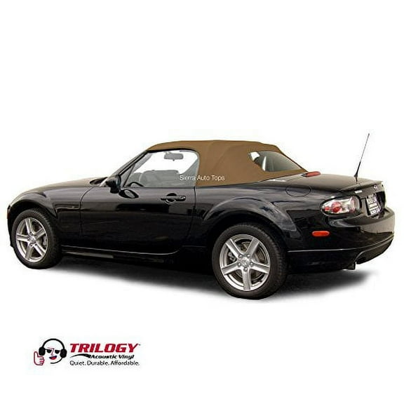 Sierra Auto Tops Convertible Top Replacement for Mazda Miata MX5 2006-2015, Twill Vinyl, Saddle
