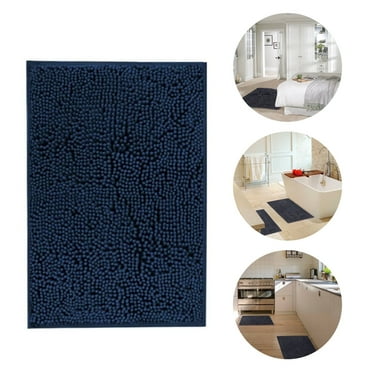Tripumer Shaggy Chenille Bathroom Rugs Soft Microfiber Bath Rugs 20 x 32 in Bath Mat Soft Plush Bath Shower Bathroom Rugs Tub  Bathroom Machine Wash Navy Blue