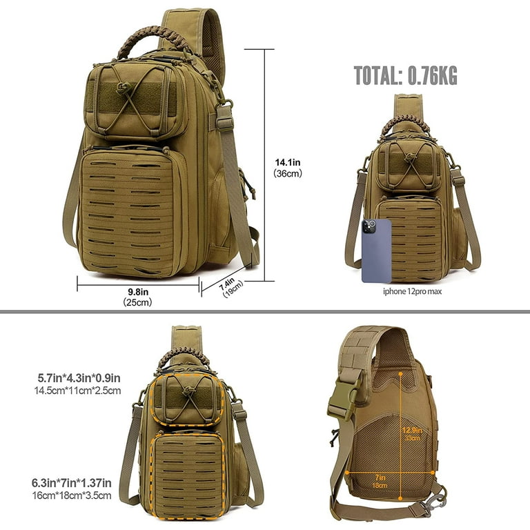 Laser men chest bag sling hiking backpack military tactical army