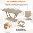 thumbnail image 4 of Modern 6-Piece Half Round Dining Table Set for 6, 59" L Rectangular Table with 4 Upholstered Chairs & 1 Bench, Solid Wood Kitchen Dining Rooms Table Set for Kitchen, 4 of 11