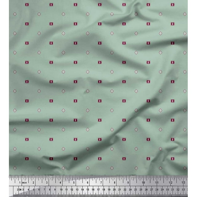 Soimoi Cotton Voile Fabric Geometric Small Print Sewing Fabric Yard 56 Inch Wide