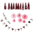 thumbnail image 6 of FESTFENDS 1Set Pink Rose Gold Paper Fan Garland Wedding Decoration Romantic .11X15.33X0.79in, 6 of 8