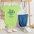 thumbnail image 3 of Jesus Loves You Christian Religious Romper Boys or Girls Infant Baby Brisco Brands 12M, 3 of 6