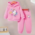 thumbnail image 2 of Zshosam Girls Outfits Fall Girls' Baby and Toddler Hoodie Sweatshirt Knit Top and Pant Set Size 12 18 Months,(Pink 12-18 Months), 2 of 9