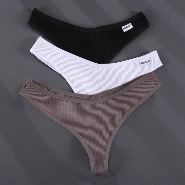 Conjunto de 3 bragas en Tanga, ropa interior de algodón para mujer, bragas sexis, calzoncillos femeninos, Tanga, bragas de Color sólido, lencería, diseño de M-XL Tan Jianjun unisex