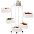 thumbnail image 2 of Queroig Fruit Vegetable Basket, Rotating Storage Shelves Rack, Kitchen Vegetable Storage Organizer, Fruit Basket Floor Stand Shelf Fruit Tower, 5 Tiers, Irregular Shape (White), 2 of 8