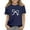 Navy, variant on Shirts for Girls Trendy Short Sleeve Bowknot Print Tunic Tops Fall Crew Neck T-Shirts Oversized Soft Solid Teen Girl Clothes Navy 13-14Y