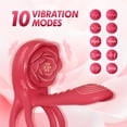 thumbnail image 2 of 10 Vibrations Mode APP Remote Control Penis Ring Clitoris Vibrator,Obgado Vibrating Penis Ring with Rose Vibrator,Couples Adult Sex Toys for Men(Rose Red), 2 of 9