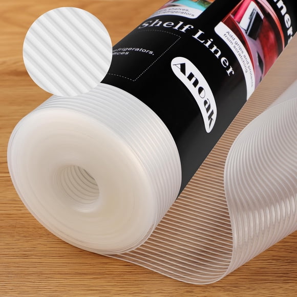 Anoak Revestimiento para estantes, revestimiento para gabinetes, no adhesivo, lavable, 12 pulgadas x 20 pies (240 pulgadas), impermeable, duradero, antideslizante, para cajones de cocina, refrigerador