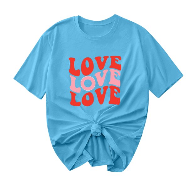 Camisetas de Manga Corta para Mujeres, Camiseta de Cuello Redondo Impresa de Moda, Primavera Y Verano Casual