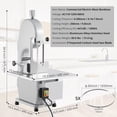 thumbnail image 3 of Commercial Electric Meat Cutting Bandsaw,Stainless Steel Countertop Bone Sawing Machine Butcher,Band Saw Frozen Meat Cutter Machine,Adjustable Thickness,5 Blades,for Bone Cutting, 3 of 8