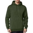 thumbnail image 2 of Fleece Hoodie Mens Plain Long Sleeve Hooded Sweatshirt Casual Basic Essential Drawstring Pullover Hoodie With Pocket Army Green M, 2 of 6