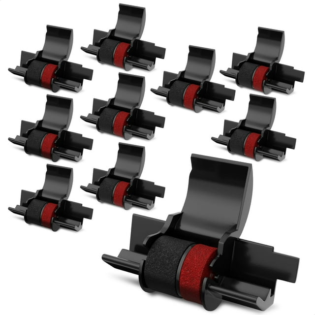 Rollo calculador negro y rojo, paquete de 10 unidades, cartucho IR40T sellado individualmente, compatible con las calculadoras Casio HR-170RC, HR-100TM, Canon P23-DHV, Sharp EL-1801V, EL-1750V y más