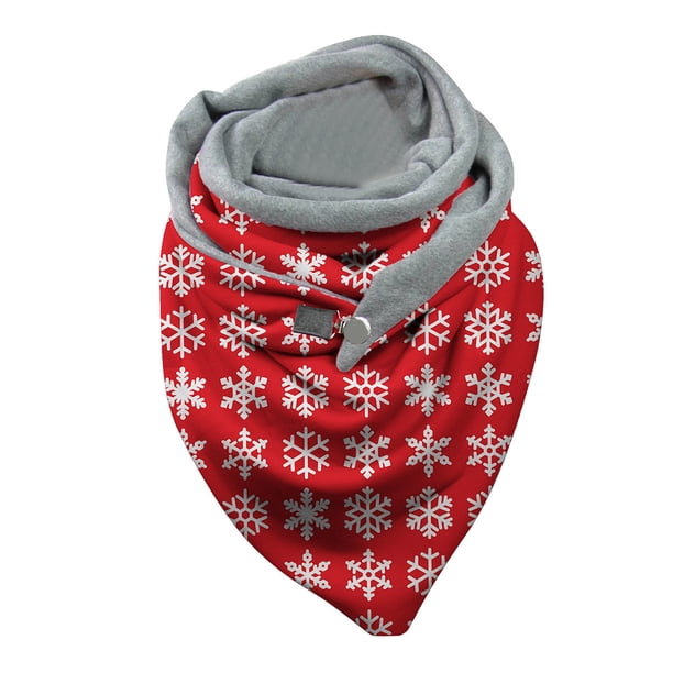 Bufanda De Navidad Cosy Warm Bufanda De Navidad Copos De Nieve Impreso Bufanda Botón Bufanda Otoño Invierno Bufanda Navidad Año Nuevo Regalo Guardurnaity AP007677-01