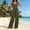 Army Green, variant on Pants for Women Summer Solid Color Pocket Wide-Leg Jumpsuit Navy L