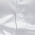 thumbnail image 5 of Honeeladyy Mens Satin Short Sleeve Shirts Summer Solid Color Button Up Slim Shirts for Party Prom Wedding Christmas Gifts for Son White XXL, 5 of 9