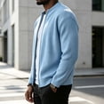 thumbnail image 4 of Men's Ribbed Knit Jacket, Full Zip Waffle Textured Cardigan for Casual and Office Wear, S, 4 of 6
