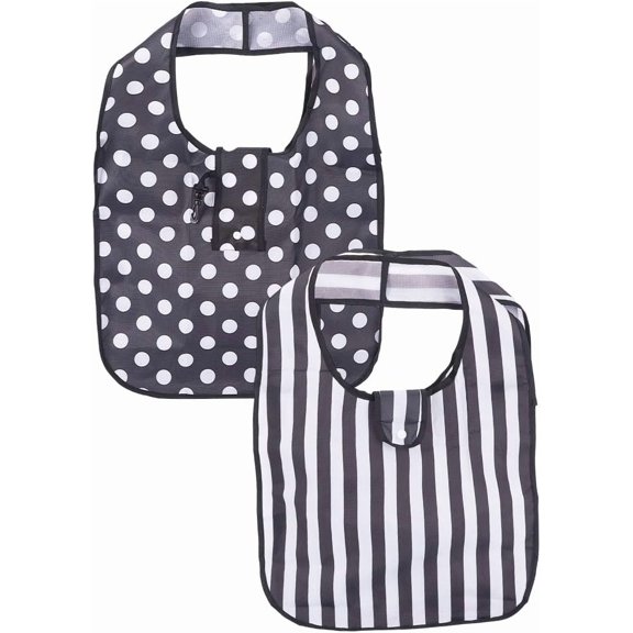 2Pcs Foldable Grocery Bags Oxford Cloth Reusable Waterproof Tote with Pouch and Handles 60x37x12cm Mixed Colors for Shopping Storage Travel Making DIY