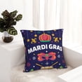 thumbnail image 6 of Pofeuu Happy Mardi Gras Print Double-sided plush pillowcase Square Throw Pillow Covers Pillows Cover for Living Room Bedroom Sofa Couch Cushion Cover（No pillow core）-26"x26", 6 of 7