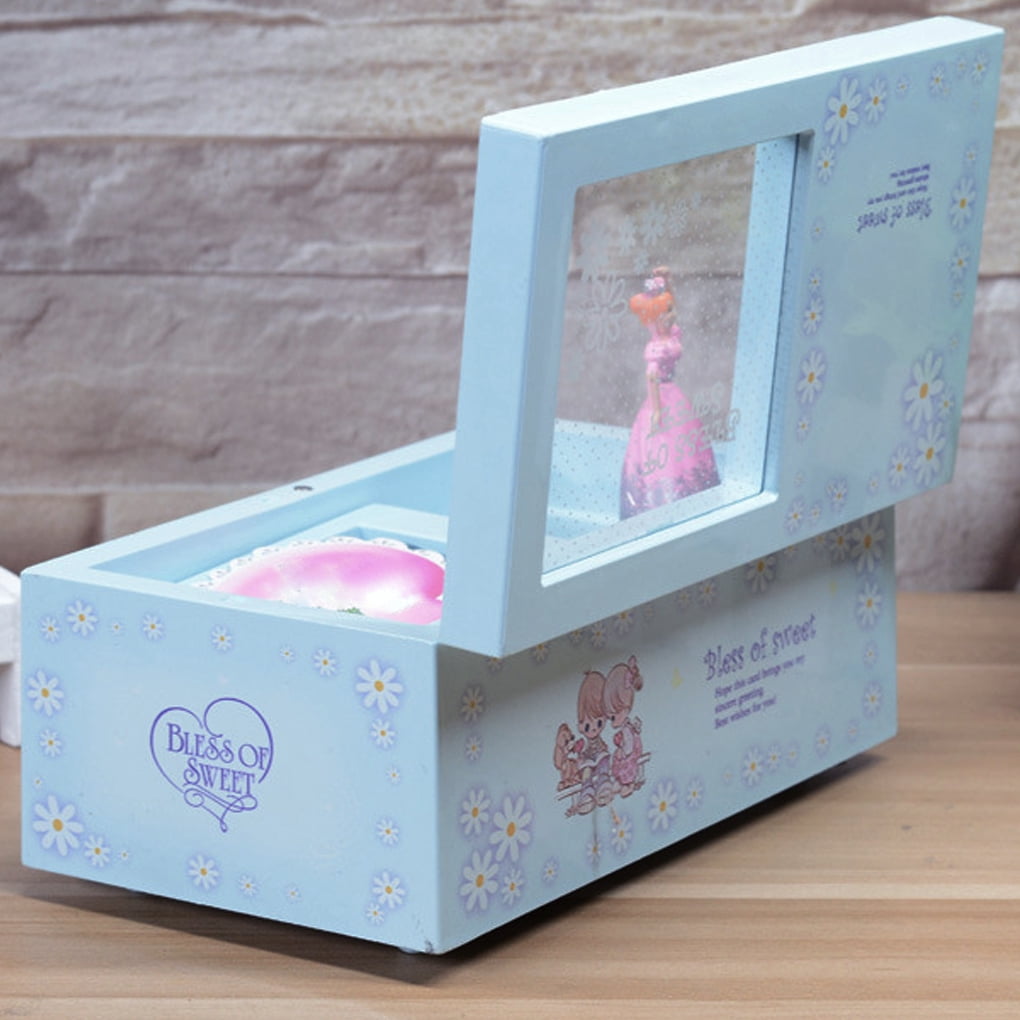 yingyy Music Box Rotating Jewelry Storage Clear Rotating Music Box Case