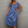 thumbnail image 2 of LIIPEE Womens Summer Nightgown Casual Short Sleeve Lace Sleep Dress Ladies Cozy Sleepwear, 2 of 4