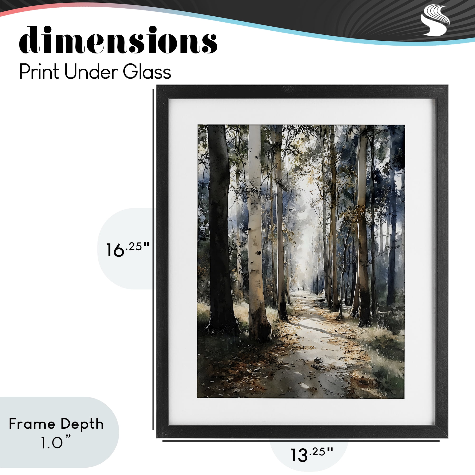 Stupell Industries Path in Autumn Light Black Framed Print Under Glass, design by Franklyn Gregory