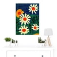 thumbnail image 2 of Meadow of Daisies Floral Flower Illustration Matisse Vintage Style Red Cream Blue Green Painting Large Wall Art Poster Print Thick Paper 18X24 Inch, 2 of 5