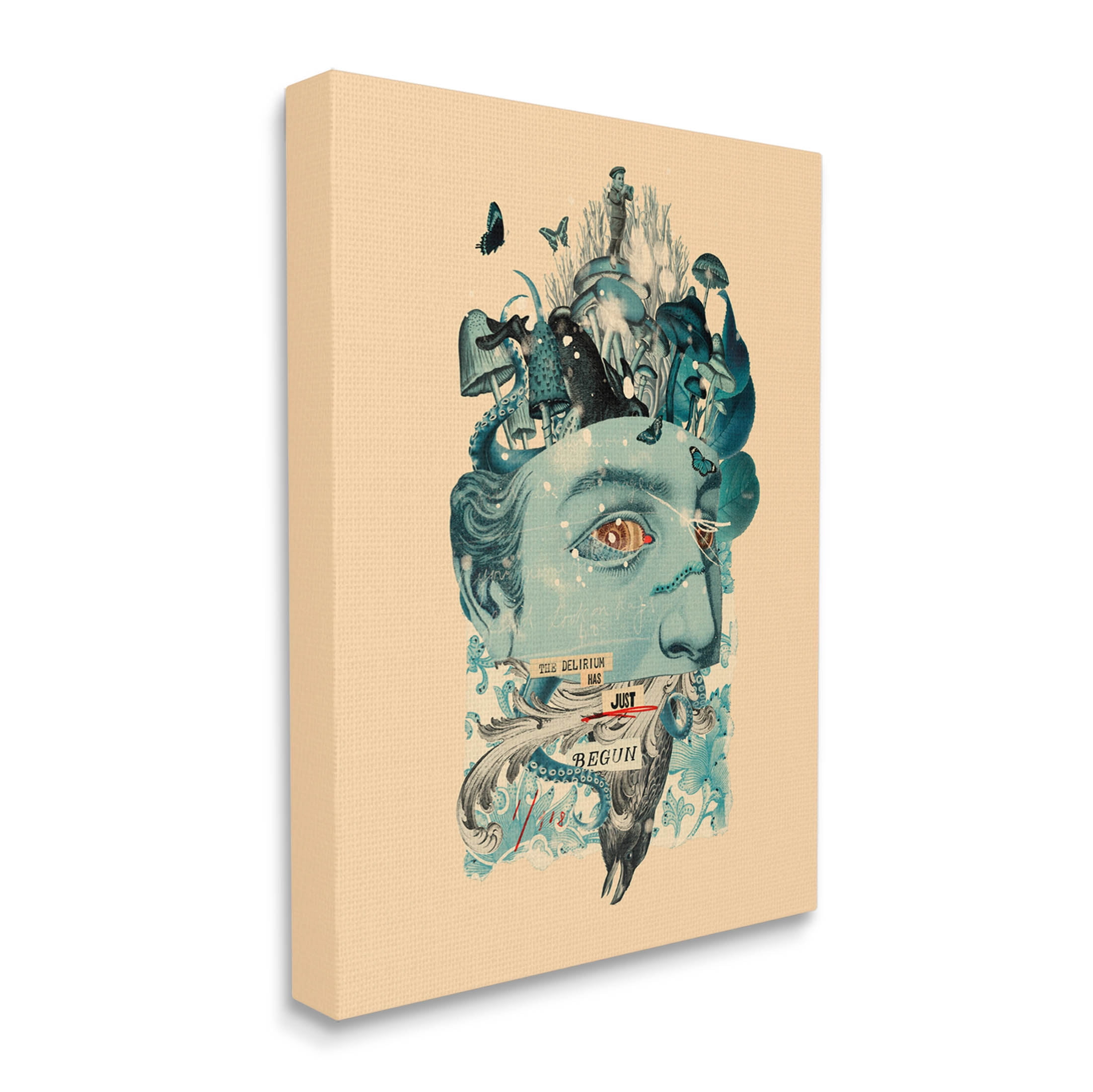 Stupell Industries Botanical Mushroom Man Surreal Collage Graphic Art Gallery Wrapped Canvas Print Wall Art, Design by Matheus Lopes Castro
