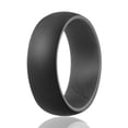 thumbnail image 2 of Anillo de bodas de silicona ROQ Colección Duo estilo cúpula Gris-Negro para hombres 15 mm, 2 of 2
