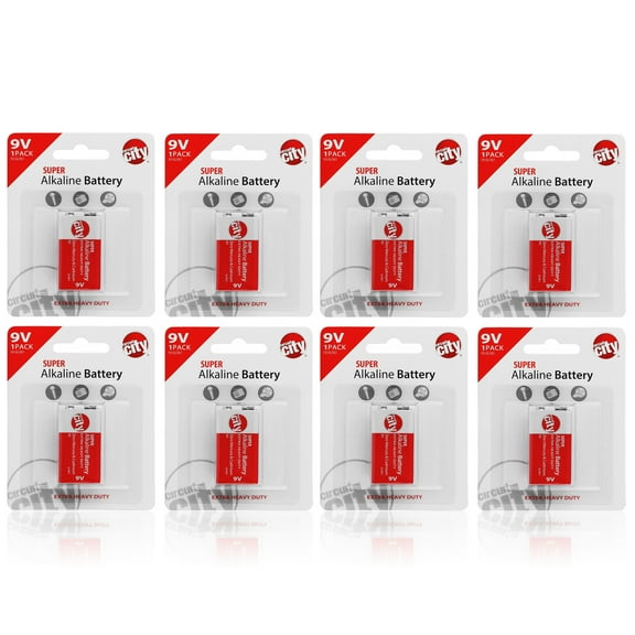 Essential Circuit City 9V High Performance  Alkaline Batteries  (8 Pack)