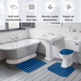 thumbnail image 5 of Black Blue Plaid Bath Mat 3 Piece Bathroom Rug Set, Country Buffalo Checked Gingham Non Slip Bath Rug Contour Mat and Toilet Lid Cover, Absorbent Shower Mats Soft Bath Rugs and Mats Sets, 5 of 8