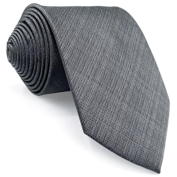 SHLAX&WING Cravates en Soie pour Hommes Couleur Unie Grise 2,36 Pouces