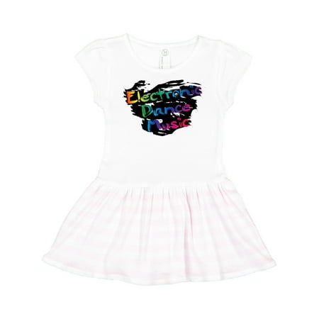 

Inktastic Electronic Dance Music Rainbow Gift Toddler Girl Dress