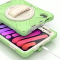thumbnail image 5 of Portable Rugged Case for 2021 Apple iPad Mini 8.3-Inch (6th Generation 2021 Release) - Rotating Stand Case with Hand Strap, Built-in Pencil Holder, Shockproof Hard Cover (Spring Green), 5 of 8