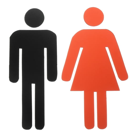 Uxcell Bathroom Sign, Acrylic Restroom Men's and Women's Gender Sign, Red Black 1 Set